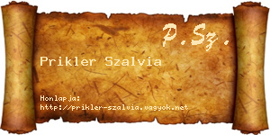 Prikler Szalvia névjegykártya